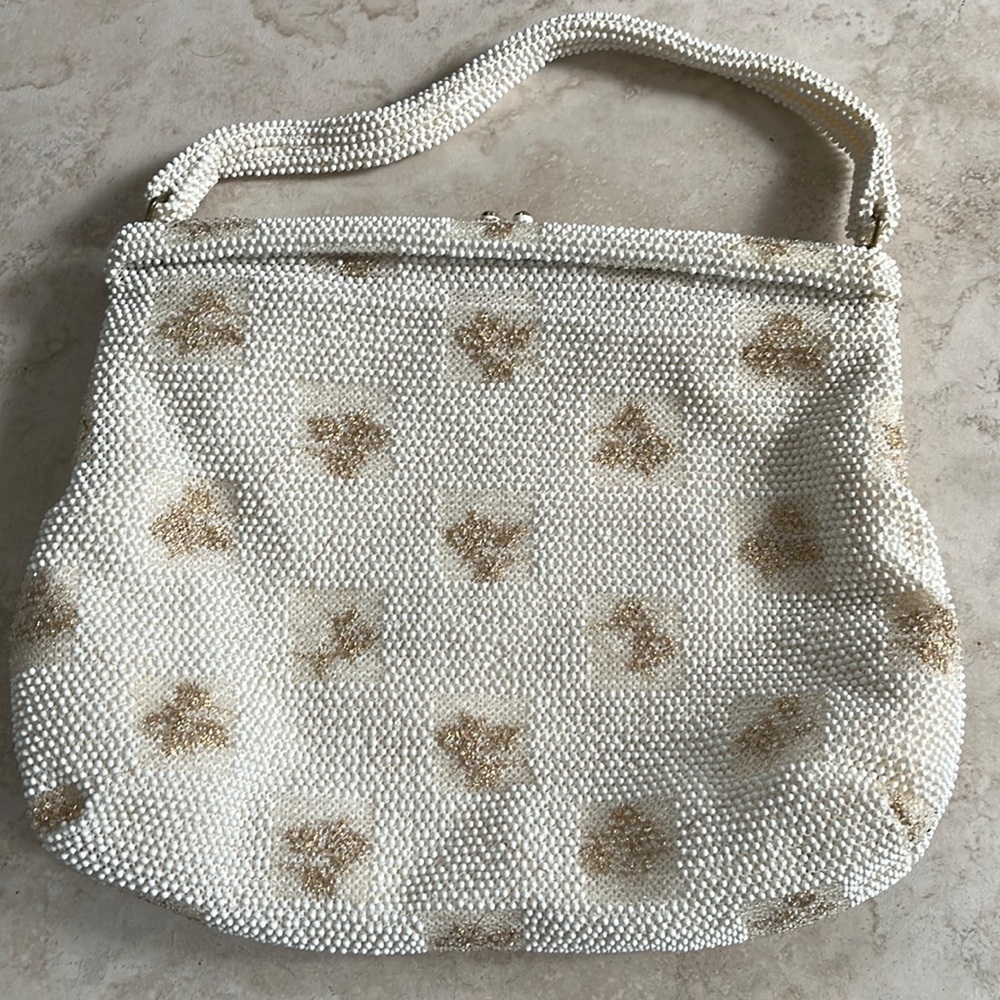 Vintage 1960s Lumered Petite Bead Bag